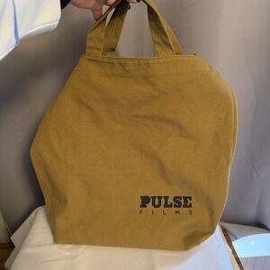 Baggu Duck Bag Shopper Canvas Tote Purse Washable Pulse Films Logo Army Green